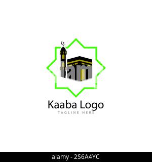 Kaaba Mekka-Logo-Illustration Design-Vorlage Stock Vektor