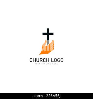Church christian Logo Vektor Icon Design Vorlage. Christliche Symbole. Stock Vektor