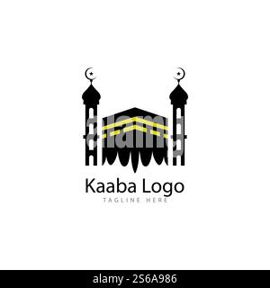 Kaaba Mekka-Logo-Illustration Design-Vorlage Stock Vektor