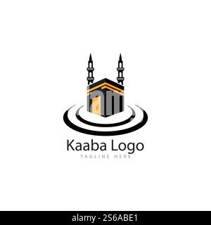 Kaaba Mekka-Logo-Illustration Design-Vorlage Stock Vektor
