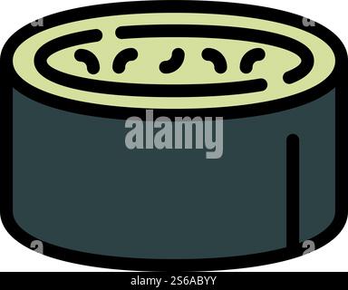 Sushi-Symbol für Meeresfrüchte. Umreißen Meeresfrüchte-Sushi-Vektor-Symbol für Web-Design isoliert auf weißem Hintergrund. Sushi-Symbol mit Meeresfrüchten, umrissener Stil Stock Vektor