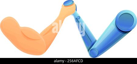 Symbol für das Wrestling des Roboterarms. Cartoon des Roboterarm-Wrestling-Vektorsymbols für Webdesign isoliert auf weißem Hintergrund. Roboterarm-Wrestling-Symbol, Cartoon-Stil Stock Vektor