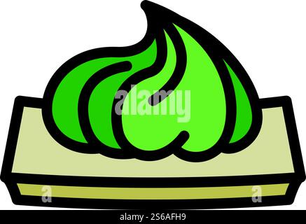 Grünes Wasabi-Symbol. Umrissgrünes Wasabi-Vektor-Symbol für Webdesign isoliert auf weißem Hintergrund. Grüne Wasabi-Ikone, umrissener Stil Stock Vektor