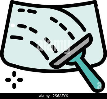 Symbol „Windschutzscheibe reinigen“. Umrisse sauberes Auto Windschutzscheibe Vektor-Symbol für Web-Design isoliert auf weißem Hintergrund. Symbol für saubere Windschutzscheibe, Umrissstil Stock Vektor