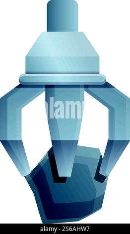 Metallurgie Kranhaken Handsymbol. Cartoon des Metallurgie Kranhakens Hand Vektor Symbol für Web Design isoliert auf weißem Hintergrund. Metallurgie-Kranhaken-Handsymbol, Cartoon-Stil Stock Vektor