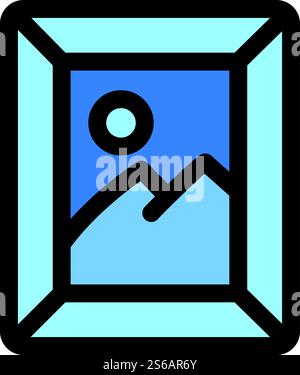 Symbol „Bergwand“. Kontur-Bild-Vektor-Symbol für Web-Design isoliert auf weißem Hintergrund. Bild-Symbol der Bergwand, Umrissstil Stock Vektor