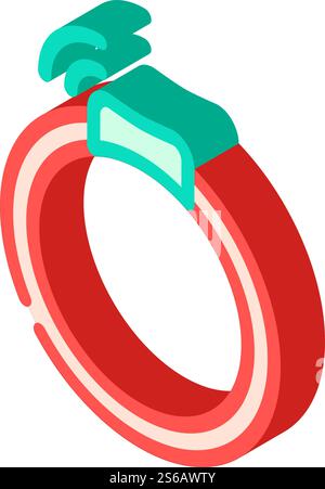 Halsband mit isometrischem Symbolvektor des gps-Trackers. Halsband mit gps-Tracker-Schild. Isolierte Symboldarstellung. Halsband mit isometrischer Symbolvektorgrafik des gps-Trackers Stock Vektor