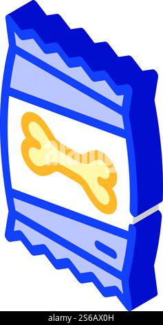 Futterbeutel für isometrischen Symbolvektor des Hundes. Futterbeutel für Hundezeichen. Isolierte Symboldarstellung. Futterbeutel für isometrische Icon-Vektor-Illustration des Hundes Stock Vektor