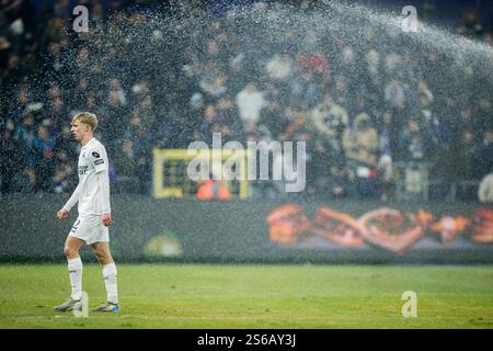 Brüssel, Belgien Januar 2025. Kobe Corbanie aus Antwerpen, aufgenommen während eines Fußballspiels zwischen RSC Anderlecht und Royal Antwerp am Donnerstag, den 16. Januar 2025 in Brüssel, im Finale des belgischen Croky Cup 1/2. BELGA FOTO JASPER JACOBS Credit: Belga News Agency/Alamy Live News Stockfoto