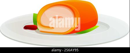 Symbol für organische Molekülrolle. Cartoon des organischen molekularen Rollenvektorsymbols für Webdesign isoliert auf weißem Hintergrund. Bio-Molekülrolle im Cartoon-Stil Stock Vektor