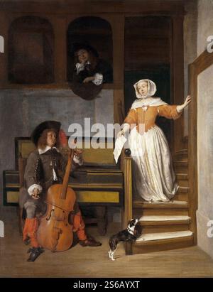 Gabriel Metsu (Leiden 1629-Amsterdam 1667) - Der Cellospieler Stockfoto