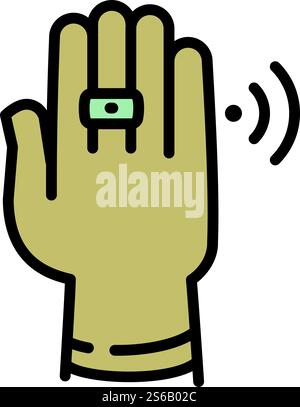 NFC-Klingelsymbol. Umreißen des nfc-Ringvektorsymbols für Webdesign auf weißem Hintergrund. NFC-Ring-Symbol, Outline-Stil Stock Vektor