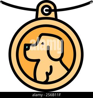 Symbol für Hundeemblem. Umreißen des Hundeemblems Vektorsymbol für Webdesign isoliert auf weißem Hintergrund. Hundeschild, Outline-Stil Stock Vektor
