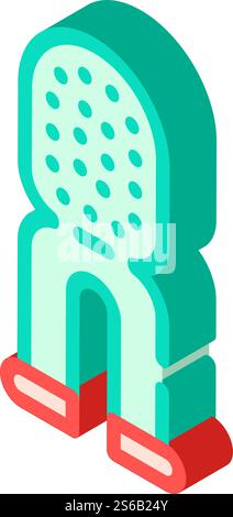 Bürste zum Reinigen von Hundezähnen isometrischer Symbolvektor. Bürste zum Reinigen der Hundezähne Schild. Isolierte Symboldarstellung. Bürste zum Reinigen der Hundezähne isometrische Symbol Vektor-Illustration Stock Vektor