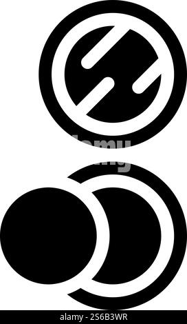 Puff Puder Glyphe Symbol Vektor. Puff Puder Schild. Schwarze Abbildung des isolierten Kontursymbols. Puffpulver Glyphe Symbol Vektor Illustration isoliert Stock Vektor