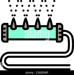Moderne Gartenbewässerung. Umrandung moderner Garten Bewässerungsvektor-Symbol für Web-Design isoliert auf weißem Hintergrund. Moderne Gartenbewässerung, umrissener Stil Stock Vektor