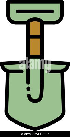 Handpflanzenschaufel Symbol. Umrisse Hand Pflanze Schaufel Vektor Symbol für Web-Design isoliert auf weißem Hintergrund. Handpflanzenschaufel Symbol, Umrissstil Stock Vektor