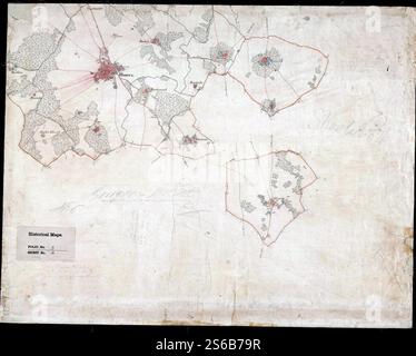 Allgemeine Karte der Dörfer in der südlichen Division des Delhi Territoriums, 1829–30 (F03-04). Stockfoto