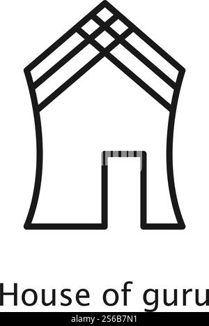 House of Guru Symbol und Icon Linie Vektor Design Stock Vektor