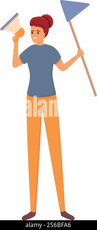 Symbol für Rührwerk-Megaphon. Cartoon des Agitation Megaphon Vektor-Icons für Web-Design isoliert auf weißem Hintergrund. Megaphon-Symbol für Agitation, Cartoon-Stil Stock Vektor
