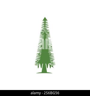 Kiefernbaum-Logo-Vektor-Design Stock Vektor