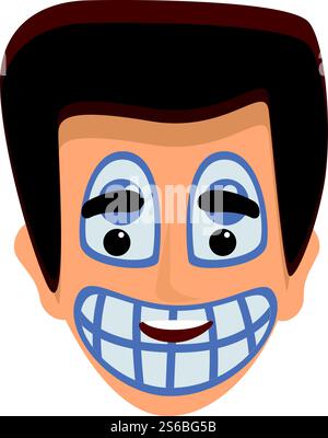 Lachende Gesichtsmalerei. Cartoon des lachenden Gesichts Malerei Vektor-Icons für Web-Design isoliert auf weißem Hintergrund. Lachende Gesichtsmalerei-Ikone, Cartoon-Stil Stock Vektor