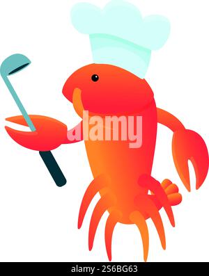 Symbol für Hummerkochen. Cartoon des Hummer kochen Vektor-Icons für Web-Design isoliert auf weißem Hintergrund. Hummerkoch-Ikone, Cartoon-Stil Stock Vektor