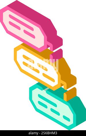 Isometrischer Symbolvektor der Analysesequenz. Analysesequenzzeichen. Isolierte Symboldarstellung. Isometrische Symbolvektordarstellung der Analysesequenz Stock Vektor