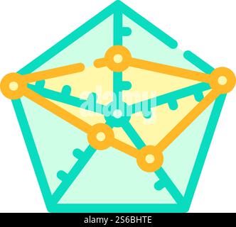 Farbsymbolvektor des Radardiagramms. Radardiagramm. Isolierte Symboldarstellung. Vektorgrafik für das Farbsymbol des Radardiagramms Stock Vektor