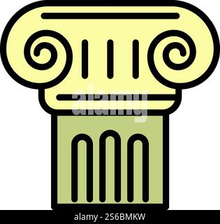 Altes griechisches Spaltensymbol. Umreißen Sie das alte griechische Spaltenvektorsymbol für Webdesign auf weißem Hintergrund. Altes griechisches Spaltensymbol, Umrissstil Stock Vektor