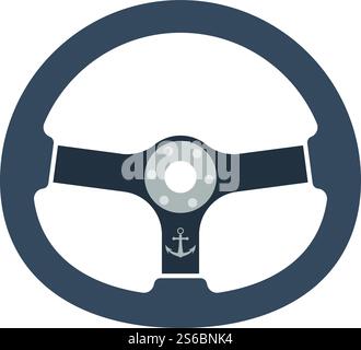 Symbol Des Lenkrads. Flaches Farbdesign. Vektorgrafik. Stock Vektor