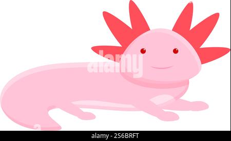 Axolotl-Symbol für den Schlafmodus. Cartoon des schlafenden Axolotl-Vektorsymbols für Webdesign isoliert auf weißem Hintergrund. Schlafende Axolotl-Ikone, Cartoon-Stil Stock Vektor