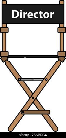 Symbol Für Den Director Chair. Bearbeitbare Kontur Mit Farbfülldesign. Vektorgrafik. Stock Vektor