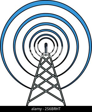 Symbol Für Radioantenne. Bearbeitbare Kontur Mit Farbfülldesign. Vektorgrafik. Stock Vektor