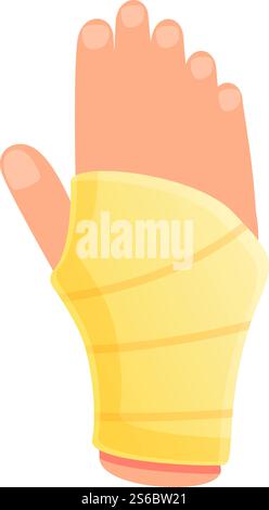 Symbol für den Handverband des Arztes. Cartoon des Doktor Hand Verband Vektor Symbol für Web Design isoliert auf weißem Hintergrund. Doktor Handverband Ikone, Cartoon Stil Stock Vektor
