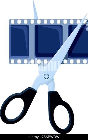 Symbol für manuelle Videobearbeitung. Cartoon des Vektorsymbols für die manuelle Videobearbeitung für Webdesign isoliert auf weißem Hintergrund. Symbol für manuelle Videobearbeitung, Cartoon-Stil Stock Vektor