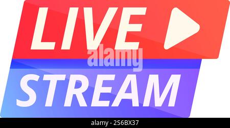 Symbol für Live-Stream-Material. Cartoon von Live-Stream Material Vektor-Symbol für Web-Design isoliert auf weißem Hintergrund. Livestream-Symbol, Cartoon-Stil Stock Vektor