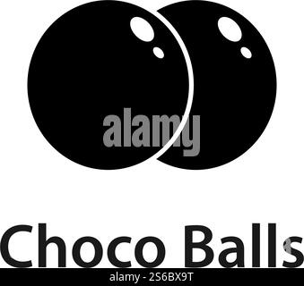 Schokoladenkugeln Label Illustration Vektor Design Stock Vektor