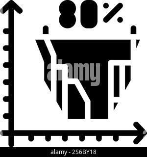 Marketing Analytics Glyphen-Symbol-Vektor. Marketinganalyse-Zeichen. Schwarze Abbildung des isolierten Kontursymbols. Marketing Analytics Glyphen-Symbol-Vektor-Illustration Stock Vektor