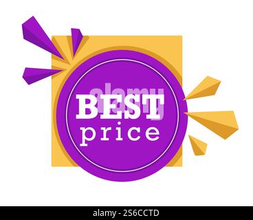 Preisschild-Logo, lokalisiertes Einkaufssymbol, Kauf- oder Verkaufsvektor. Online-Shop, bester Preis oder Sonderangebot, Wochenendangebot und Rabatt oder großer Rabatt. Shopping und Store-Emblem, Handel und Feiertage. Shopping-Symbol, Preisschild-Logo, Kauf und Verkauf Stock Vektor