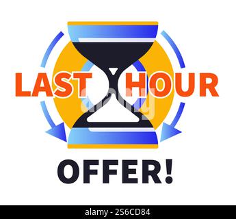 Countdown-Abzeichen, Last-Minute-Angebot, ein Tagesverkauf und 24 Stunden isolierter Icon-Vektor. Aktionsaufkleber, Sonderangebot für Unternehmen, Logo oder Logo für beste Angebote. Sanduhrsymbol, kurzer Zeitraum. Last-Minute-Angebot isolierte Ikone, Sanduhr, Countdown-Abzeichen Stock Vektor