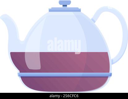 Symbol für transparente Teekanne. Cartoon des transparenten Teekanne Vektorsymbols für Webdesign isoliert auf weißem Hintergrund. Transparente Teekanne im Cartoon-Stil Stock Vektor