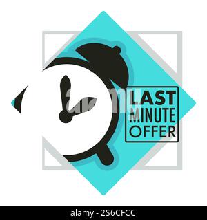 Last-Minute-Angebot, ein Tagesverkauf und Wecker Countdown isolierter Icon-Vektor. Werbeaufkleber, zeitlich begrenzte Werbeaktion für Unternehmen, Logo oder Logo für beste Angebote. Uhrensymbol, spezieller heißer Rabatt. Verkaufs- und Last-Minute-Angebot, Symbol für den Countdown des Weckers Stock Vektor