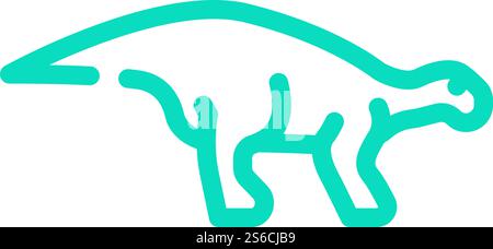 iguanodon Dinosaurier Farbe Symbol Vektor. iguanodon-Dinosaurier-Zeichen. Isolierte Symboldarstellung. iguanodon Dinosaurier Farbe Symbol Vektor Illustration Stock Vektor