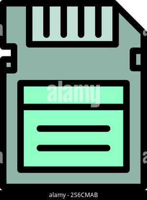Symbol der Kamera-sd-Karte. Konturierung des sd-Kartenvektorsymbols der Kamera für Webdesign isoliert auf weißem Hintergrund. Kamera sd-Kartensymbol, Umrissstil Stock Vektor