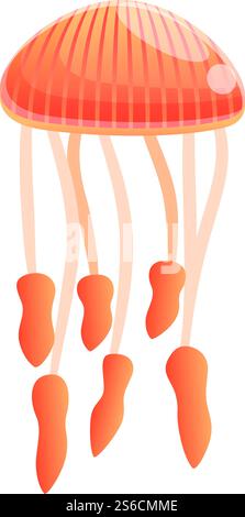 Aquarium Quallen-Ikone. Cartoon des Aquarium Quallen Vektor-Icons für Web-Design isoliert auf weißem Hintergrund. Aquarium Quallen-Ikone, Cartoon-Stil Stock Vektor