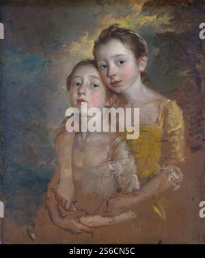 Die Töchter des Malers mit einer Katze, von Thomas Gainsborough 017 Stockfoto