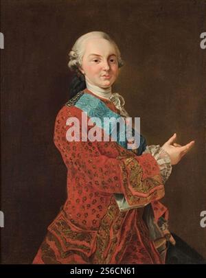 Französische Schule (18) - Ritratto di gentiluomo in Giubba rossa. Stockfoto