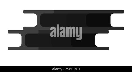 Stahlprofile, Stahlkonstruktionen und Verstärkungen für die Bauindustrie, Metallkanäle isolierter Symbolvektor. Metallprodukte, Baumaterialien, Hausrahmen. Eisenbalken, Industrieprodukte, Architektur. Metallkanäle oder Stahlprofile, baubewehrende Materialien Stock Vektor