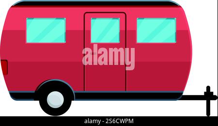 Caravan Camp Trailer Symbol. Cartoon von Caravan Camp Trailer Vektor-Symbol für Web-Design isoliert auf weißem Hintergrund. Caravan Camp-Trailer-Ikone, Cartoon-Stil Stock Vektor